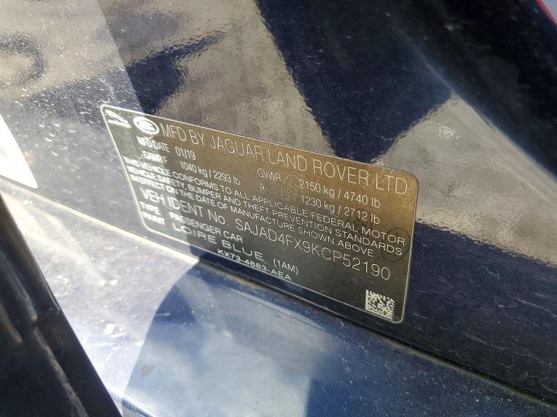 Aukcja sprzedaży 2019 Jaguar Xe, vin: SAJAD4FX9KCP52190, numer aukcji: 60994606