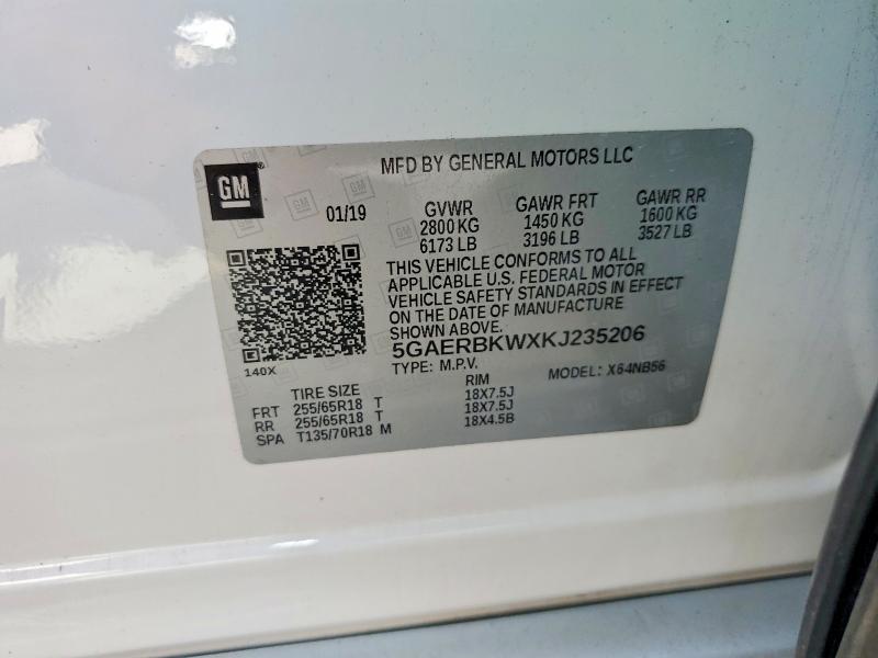 Продаж на аукціоні авто 2019 Buick Enclave, vin: 5GAERBKWXKJ235206, номер лоту: 60440106
