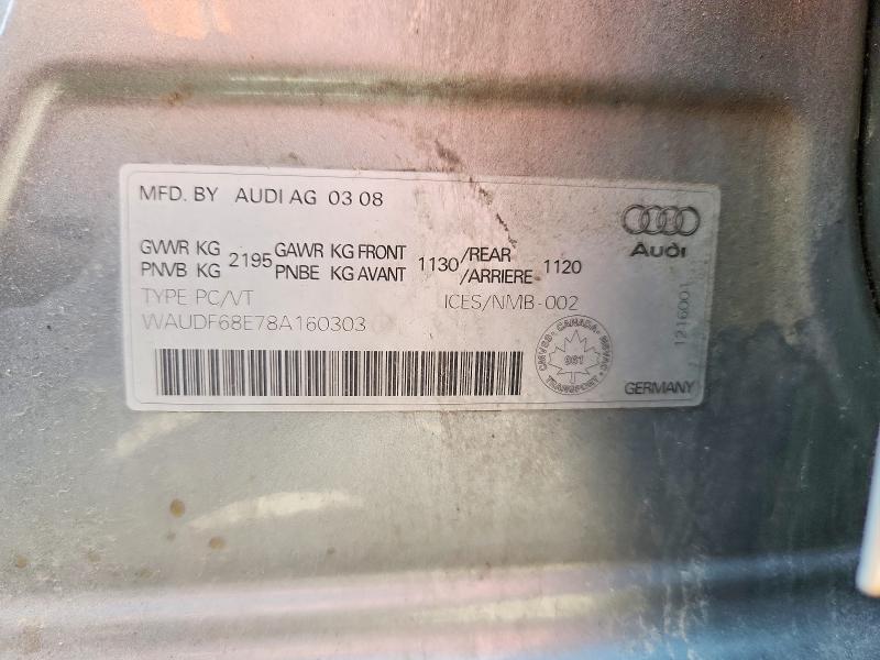 Продажа на аукционе авто 2008 Audi A4, vin: WAUDF68E78A160303, номер лота: 60079706