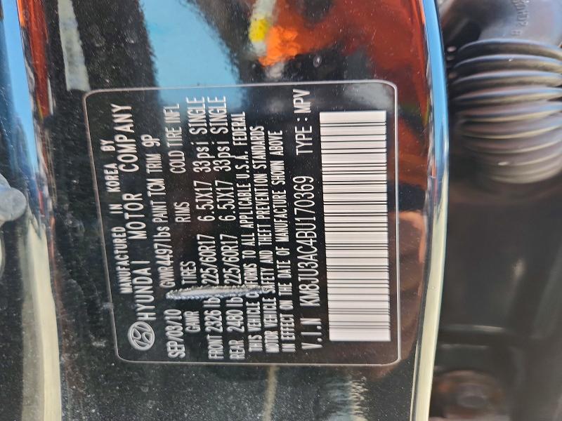 Aukcja sprzedaży 2011 Hyundai Tucson, vin: KM8JU3AC4BU170369, numer aukcji: 60711966