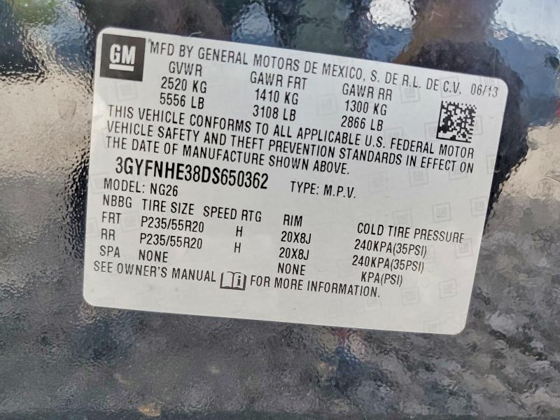 Продаж на аукціоні авто 2013 Cadillac Srx, vin: 3GYFNHE38DS650362, номер лоту: 62059976