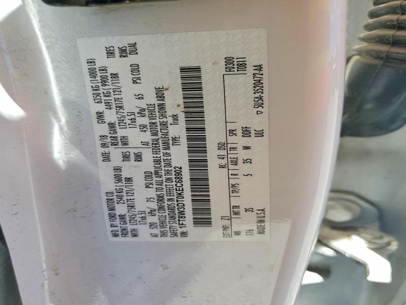 2019 Ford F350 მანქანა იყიდება აუქციონზე, vin: 1FT8W3DT0KEC68902, აუქციონის ნომერი: 62580036