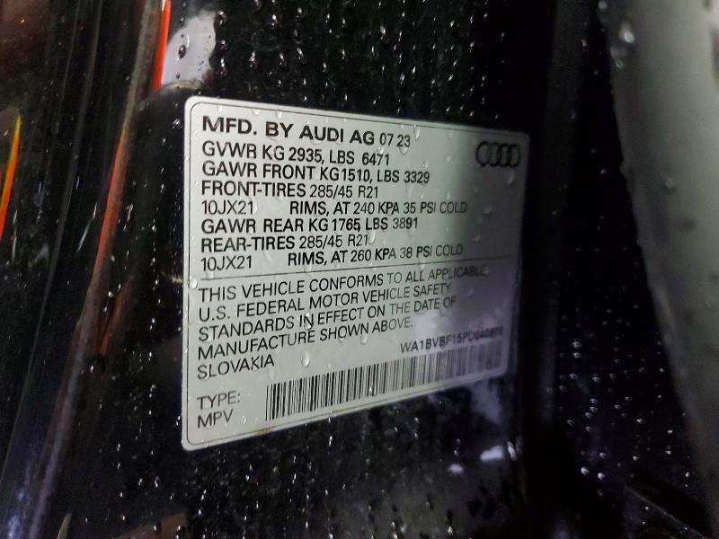 Aukcja sprzedaży 2023 Audi Q8, vin: WA1BVBF15PD040870, numer aukcji: 61497066