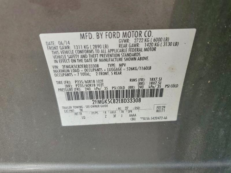 Aukcja sprzedaży 2014 Ford Flex, vin: 2FMGK5C82EBD33308, numer aukcji: 57956326