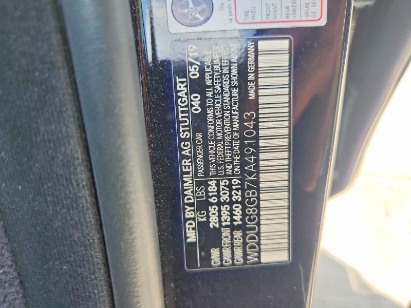Auction sale of the 2019 Mercedes-benz S, vin: WDDUG8GB7KA491043, lot number: 61764486