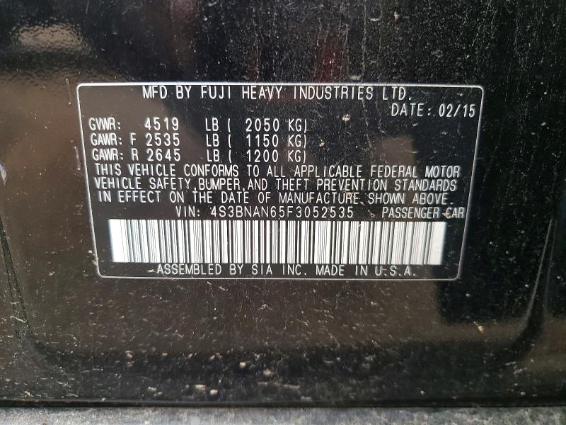 Aukcja sprzedaży 2015 Subaru Legacy, vin: 4S3BNAN65F3052535, numer aukcji: 61075326