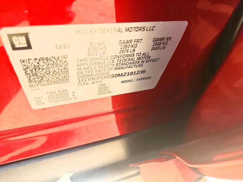2021 Cadillac Xt6 მანქანა იყიდება აუქციონზე, vin: 1GYKPDRS0MZ181239, აუქციონის ნომერი: 58661766