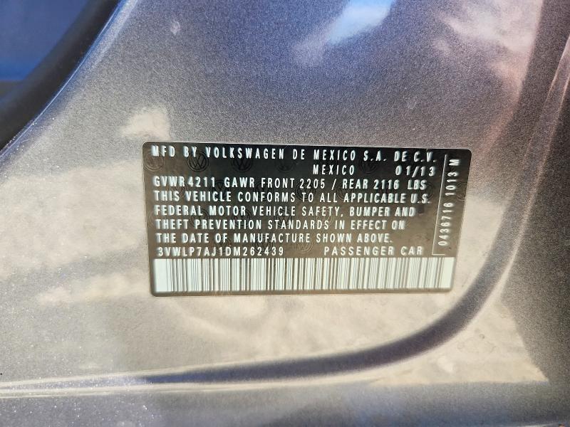 Aukcja sprzedaży 2013 Volkswagen Jetta, vin: 3VWLP7AJ1DM262439, numer aukcji: 59876426
