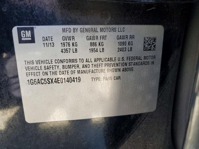 2014 Cadillac Ats მანქანა იყიდება აუქციონზე, vin: 1G6AC5SX4E0140419, აუქციონის ნომერი: 62866876