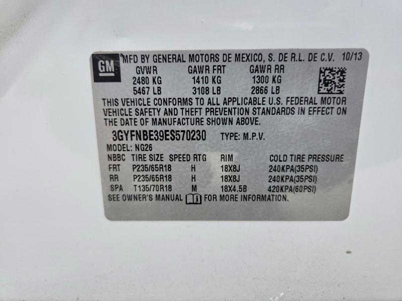Aukcja sprzedaży 2014 Cadillac Srx, vin: 3GYFNBE39ES570230, numer aukcji: 59601146