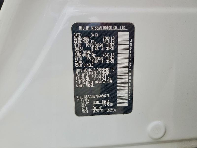 Aukcja sprzedaży 2013 Infiniti Qx56, vin: JN8AZ2NE7D9060776, numer aukcji: 62629756
