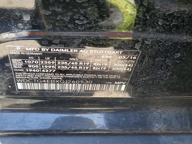 Aukcja sprzedaży 2016 Mercedes-benz Gla, vin: WDCTG4EBXGJ260530, numer aukcji: 62355876
