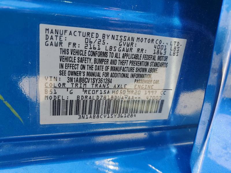 60487636 :رقم المزاد ، 3N1AB8CV1SY361284 vin ، 2025 Nissan Sentra مزاد بيع