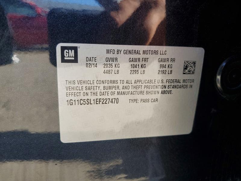Продажа на аукционе авто 2014 Chevrolet Malibu, vin: 1G11C5SL1EF227470, номер лота: 59717826