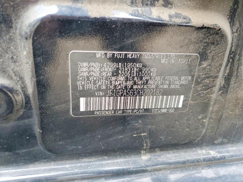Продаж на аукціоні авто 2012 Subaru Impreza, vin: JF1GPAS63CH202182, номер лоту: 60146186