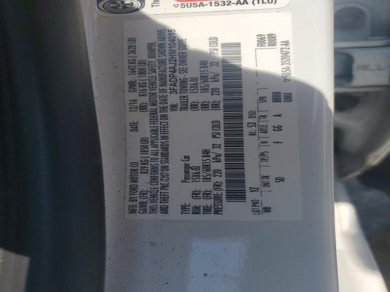 Продажа на аукционе авто 2017 Ford Fiesta, vin: 3FADP4AJ2HM104015, номер лота: 61843056