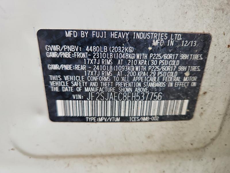 62910906 :رقم المزاد ، JF2SJAEC8EH537756 vin ، 2014 Subaru Forester مزاد بيع