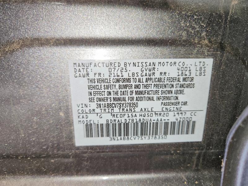 Продаж на аукціоні авто 2025 Nissan Sentra, vin: 3N1AB8CV7SY378350, номер лоту: 61066406