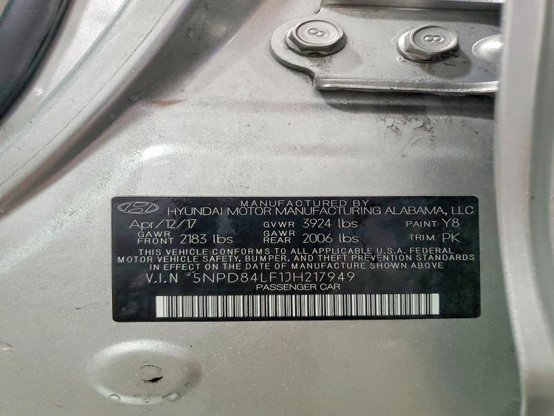 59622786 :رقم المزاد ، 5NPD84LF1JH217949 vin ، 2018 Hyundai Elantra مزاد بيع