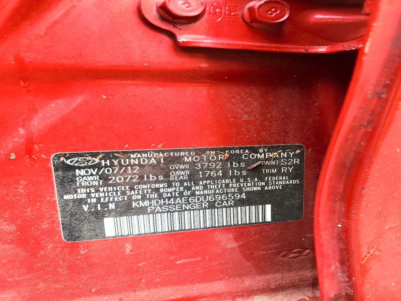2013 Hyundai Elantra მანქანა იყიდება აუქციონზე, vin: KMHDH4AE6DU696594, აუქციონის ნომერი: 60415566