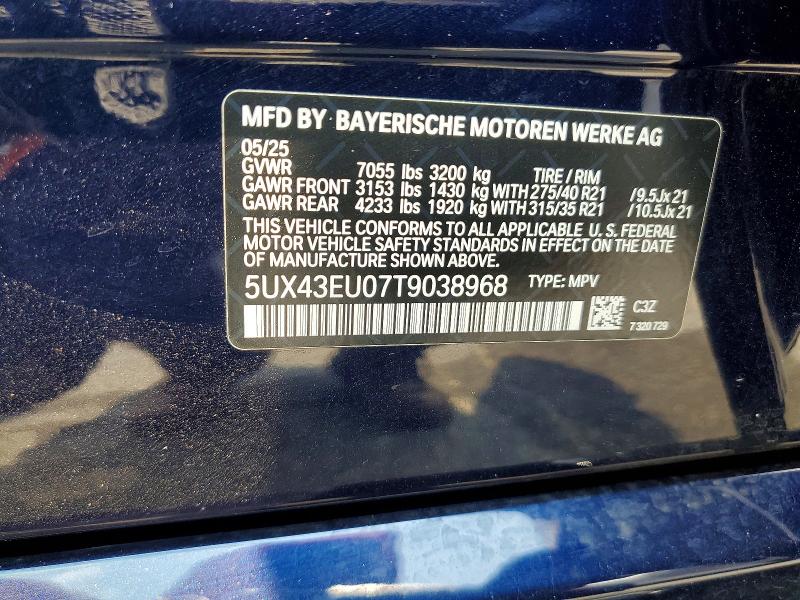 Продаж на аукціоні авто 2026 Bmw X5, vin: 5UX43EU07T9038968, номер лоту: 62738856