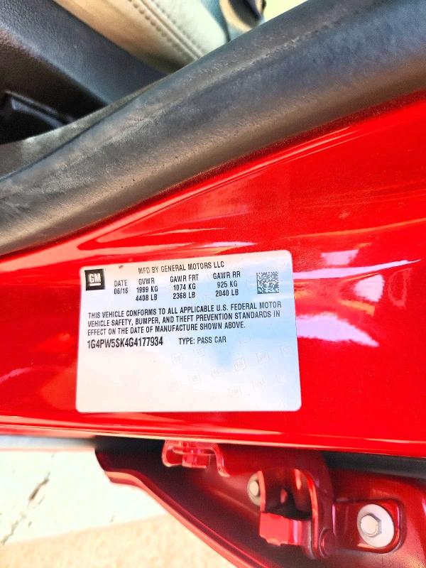 61049146 :رقم المزاد ، 1G4PW5SK4G4177934 vin ، 2016 Buick Verano مزاد بيع