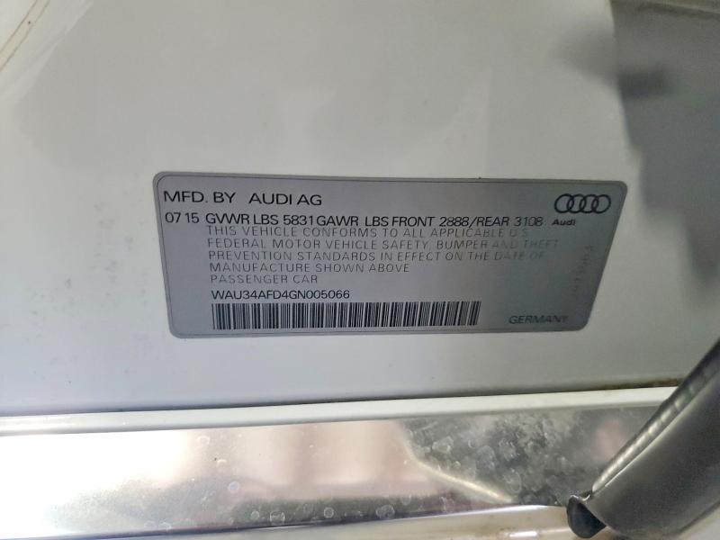 Aukcja sprzedaży 2016 Audi A8, vin: WAU34AFD4GN005066, numer aukcji: 62944586