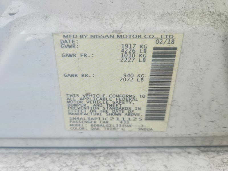 2018 Nissan Altima მანქანა იყიდება აუქციონზე, vin: 1N4AL3AP1JC211125, აუქციონის ნომერი: 60394566