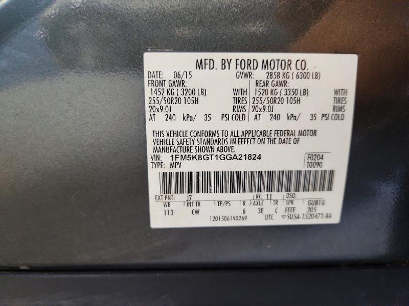 Продаж на аукціоні авто 2016 Ford Explorer, vin: 1FM5K8GT1GGA21824, номер лоту: 60022896
