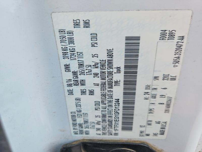 61362746 :رقم المزاد ، 1FTFX1EG1GFD13244 vin ، 2016 Ford F150 مزاد بيع