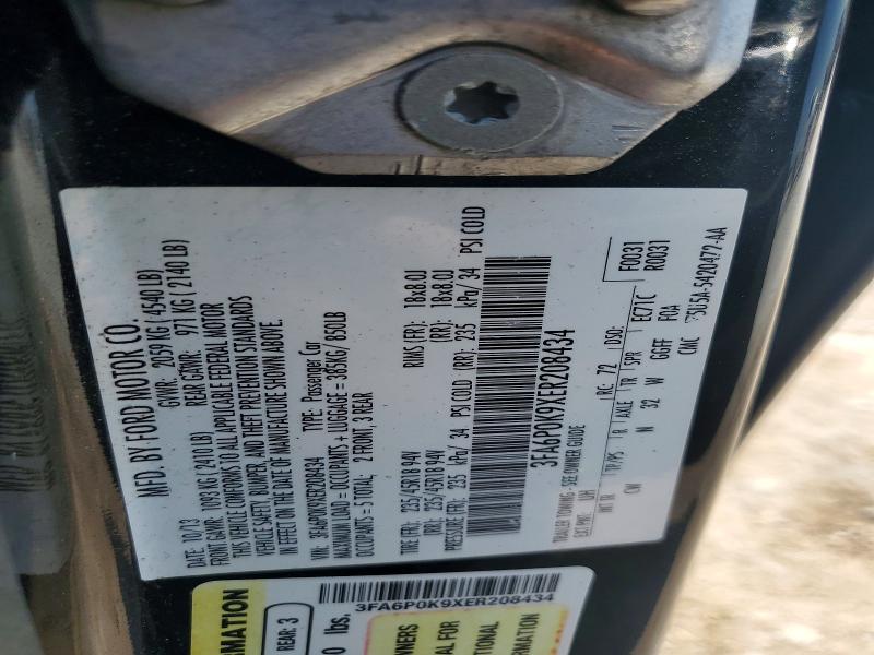 Продажа на аукционе авто 2014 Ford Fusion, vin: 3FA6P0K9XER208434, номер лота: 58650546