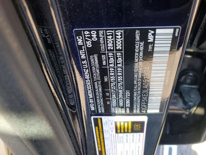 60947576 :رقم المزاد ، 4JGFF5KE3LA051324 vin ، 2020 Mercedes-benz Gls مزاد بيع