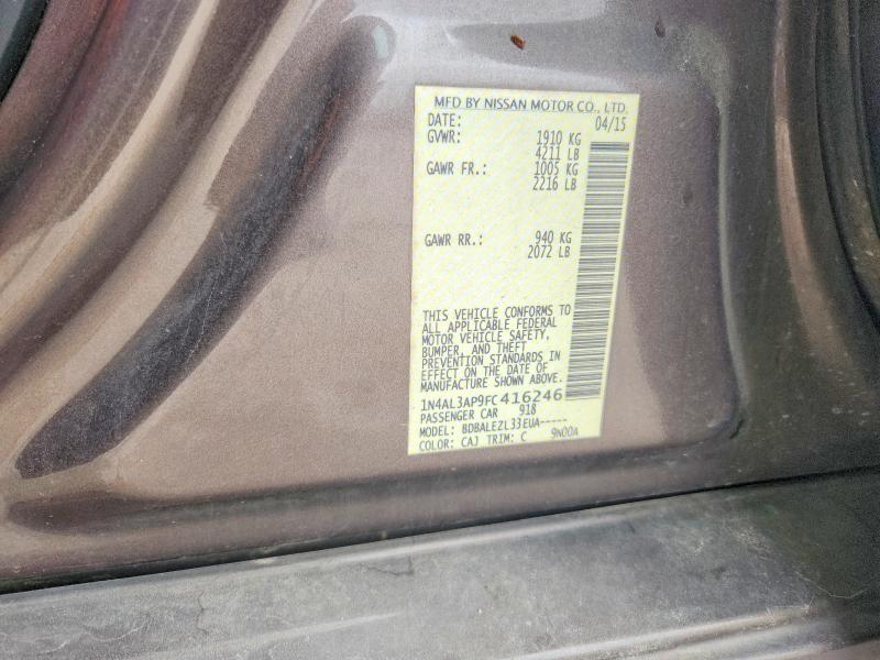 Продаж на аукціоні авто 2015 Nissan Altima, vin: 1N4AL3AP9FC416246, номер лоту: 61966966