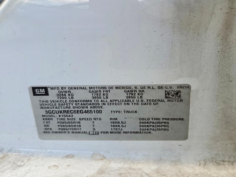 2014 Chevrolet Silverado მანქანა იყიდება აუქციონზე, vin: 3GCUKREC6EG465100, აუქციონის ნომერი: 60546296