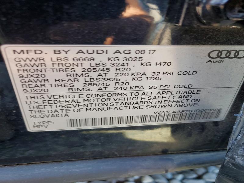 60680926 :رقم المزاد ، WA1LAAF78JD009599 vin ، 2018 Audi Q7 مزاد بيع