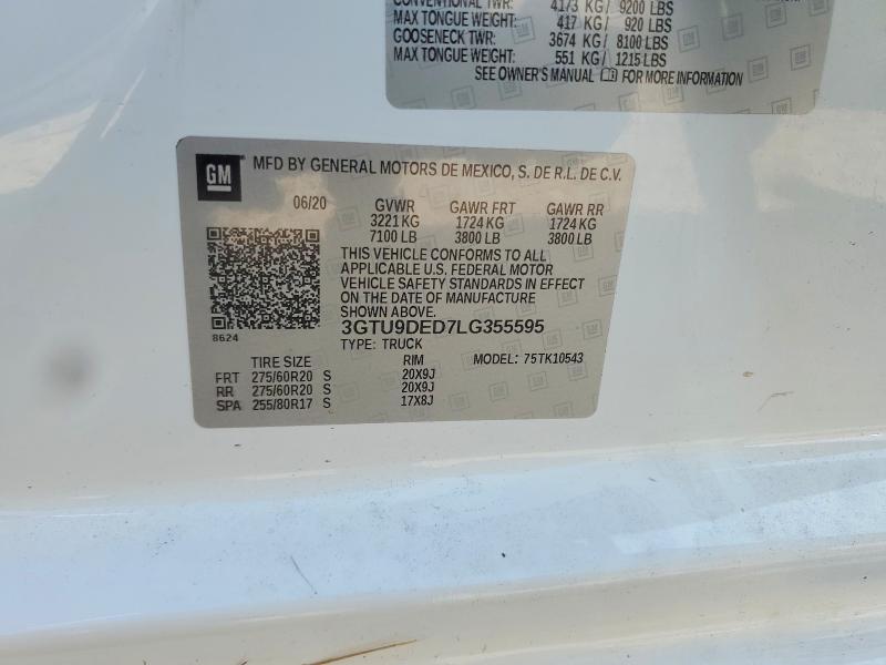 Продажа на аукционе авто 2020 Gmc Sierra, vin: 3GTU9DED7LG355595, номер лота: 60471326