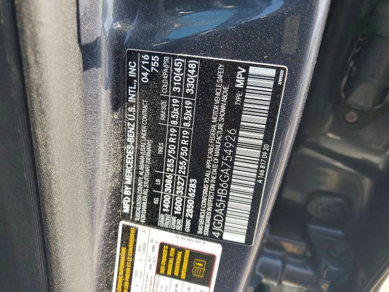 Aukcja sprzedaży 2016 Mercedes-benz Gle, vin: 4JGDA5HB6GA754926, numer aukcji: 59635116