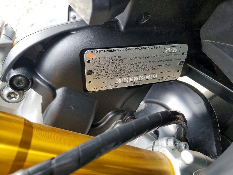59189436 :رقم المزاد ، ZD4XGUA08TS000664 vin ، 2026 Aprilia Rs مزاد بيع