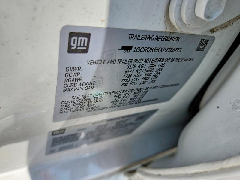 2023 Chevrolet Silverado მანქანა იყიდება აუქციონზე, vin: 1GCRDKEKXPZ286723, აუქციონის ნომერი: 61354586