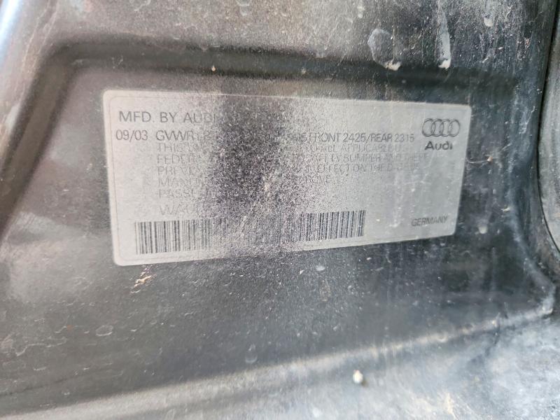 2004 Audi A4 მანქანა იყიდება აუქციონზე, vin: WAULC68E54A107999, აუქციონის ნომერი: 59685206