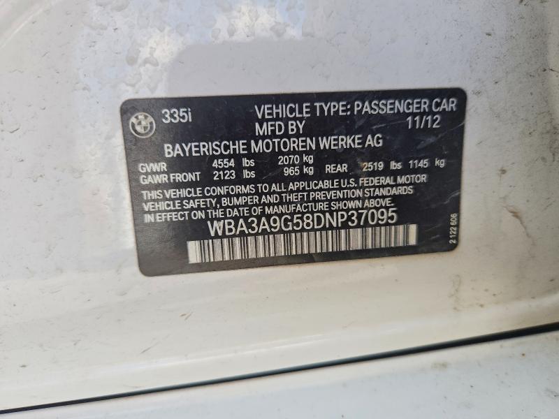 Продажа на аукционе авто 2013 Bmw 335, vin: WBA3A9G58DNP37095, номер лота: 61405736