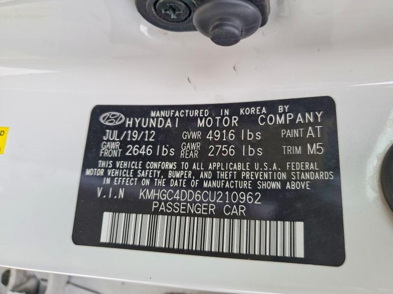 Продажа на аукционе авто 2012 Hyundai Genesis, vin: KMHGC4DD6CU210962, номер лота: 59386416