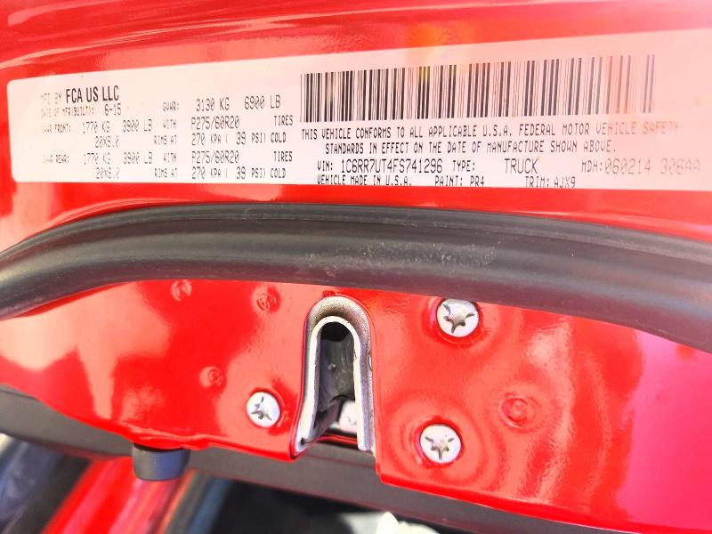 60070856 :رقم المزاد ، 1C6RR7UT4FS741296 vin ، 2015 Ram 1500 مزاد بيع