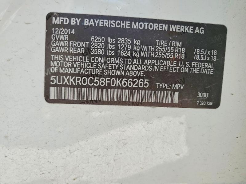 62423046 :رقم المزاد ، 5UXKR0C58F0K66265 vin ، 2015 Bmw X5 مزاد بيع