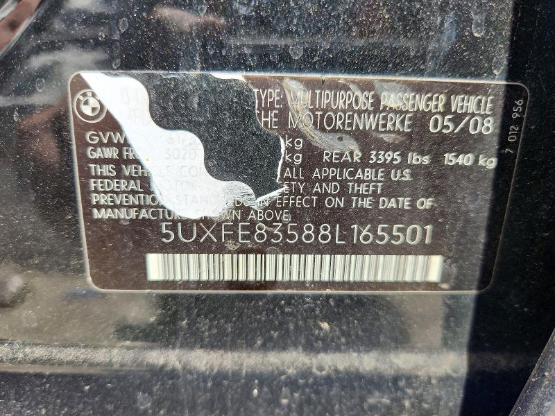 Продаж на аукціоні авто 2008 Bmw X5, vin: 5UXFE83588L165501, номер лоту: 61776616