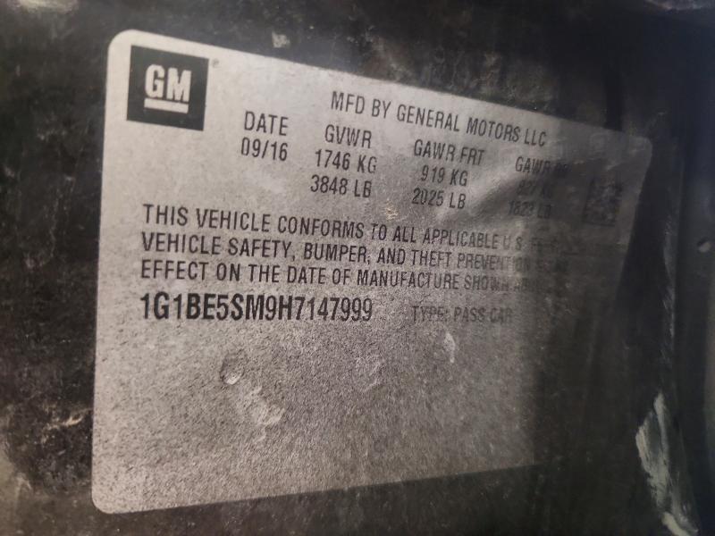 59680246 :رقم المزاد ، 1G1BE5SM9H7147999 vin ، 2017 Chevrolet Cruze مزاد بيع