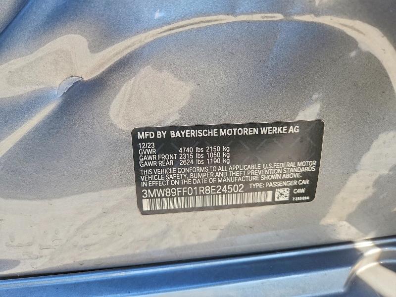 Продажа на аукционе авто 2024 Bmw 330xi, vin: 3MW89FF01R8E24502, номер лота: 59686746