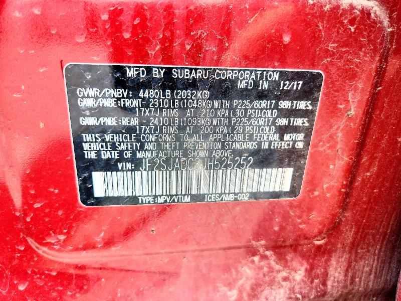 Продажа на аукционе авто 2018 Subaru Forester, vin: JF2SJADC3JH525252, номер лота: 60011476