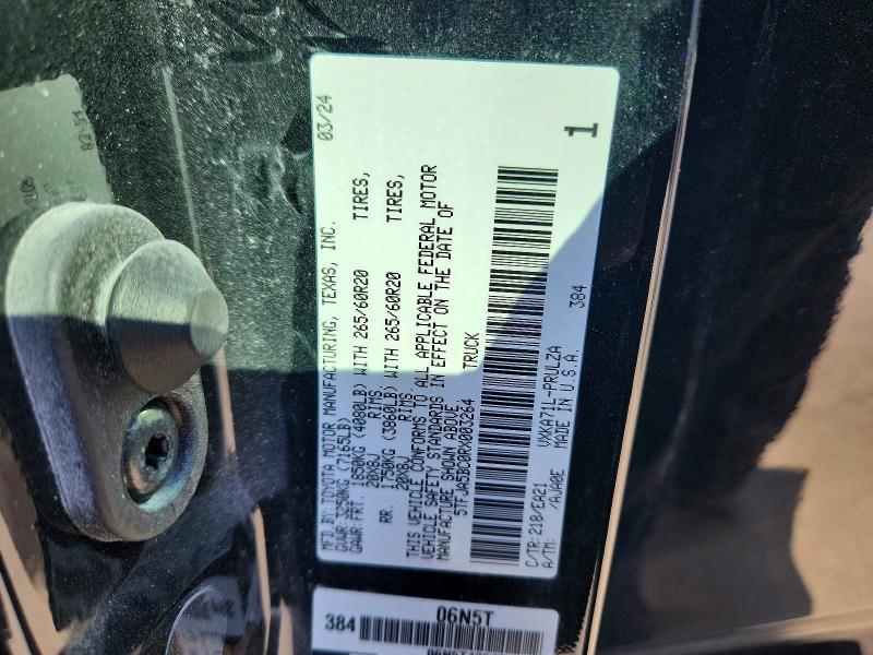 Продажа на аукционе авто 2024 Toyota Tundra, vin: 5TFJA5BC0RX003264, номер лота: 60304816