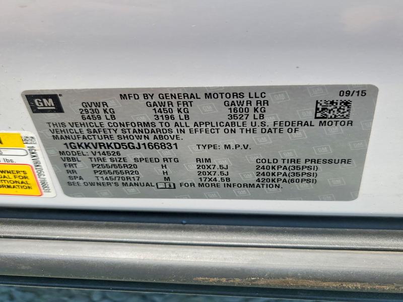 Aukcja sprzedaży 2016 Gmc Acadia, vin: 1GKKVRKD5GJ166831, numer aukcji: 61682046